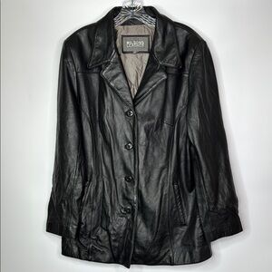 Wilson's Leather Black Button Jacket Size XL